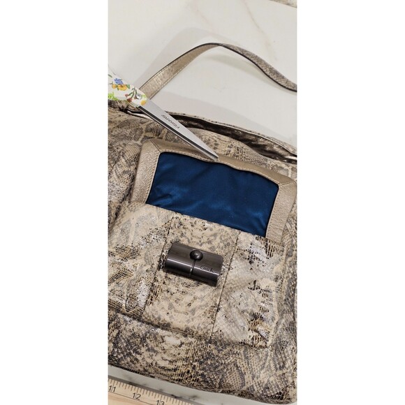 Coach Leather Kristin Shoulder Bag Python Embossed Neutral Snake Hobo Purse - Picture 12 of 16